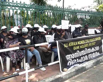 all kerala women civil police officers rank holders protest