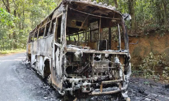 IRITTY BUS FIRE