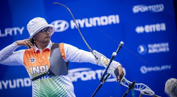 Deepika-Kumari-of-India-during-the-Archery