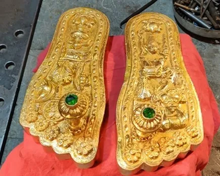 gold sandals