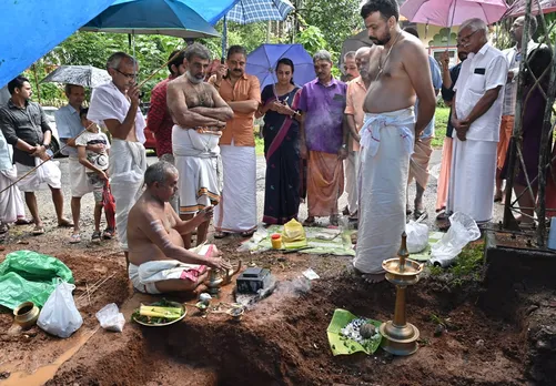 bharananganam sreekrishna temple foundation stone fixing