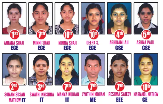 വിശ്വജ്യോതി എഞ്ചിനീയറിംഗ്‌ കോളേജിന്‌ റാങ്കുകളുടെ തിളക്കം