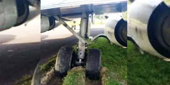 ഇന്‍ഡിഗോ വിമാനം റണ്‍വേയില്‍ നിന്ന് തെന്നിമാറി; അപകടം ഒഴിവായത് തലനാരിഴക്ക്