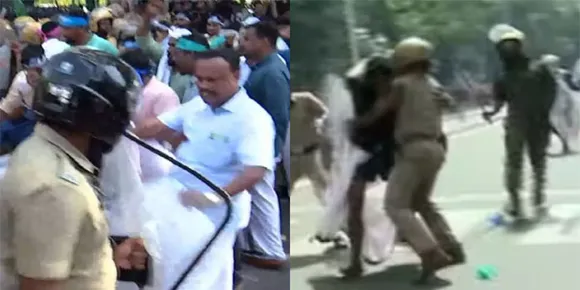 യൂത്ത് ലീഗ് മാർച്ചിൽ സംഘർഷം; പൊലീസ് ഗ്രനേഡും കണ്ണീ‍ര്‍വാതകവും പ്രയോഗിച്ചു, പ്രവർത്തകരെ അറസ്റ്റ് ചെയ്തു നീക്കി