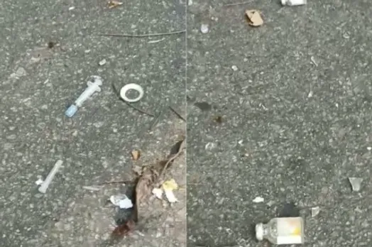 മലമ്പുഴ ഇമേജ് അധികൃതരുടെ വാദം പൊളിയുന്നു; വൃത്തിയാക്കാത്ത ആശുപത്രി മാലിന്യങ്ങൾ റോഡിൽ ചിതറിക്കിടക്കുന്നു