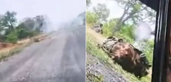 ഛത്തീസ്ഗഢില്‍ നടന്ന മാവോവാദി ആക്രമണം; സ്‌ഫോടനത്തിന് തൊട്ടുപിന്നാലെ പകര്‍ത്തിയതെന്ന് സംശയിക്കുന്ന ഞെട്ടിക്കുന്ന വീഡിയോ പുറത്ത്