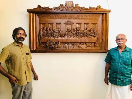 ശില്പകലാ വിദഗ്ദ്ധൻ അനിൽ കരിങ്ങഴയുടെ അതിസൂക്ഷ്മമായ കരവിരുതിൽ വിശുദ്ധവാരത്തിൽ പിറവി കൊണ്ടത് 'ദി ലാസ്റ്റ് സപ്പർ' ശില്പം