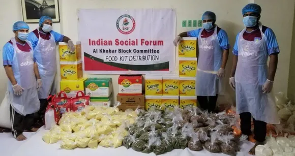 കോവിഡ്: തൊഴിലാളികള്‍ക്ക് ഭക്ഷണകിറ്റുകള്‍ എത്തിച്ച് സോഷ്യല്‍ ഫോറം പ്രവര്‍ത്തകര്‍ .