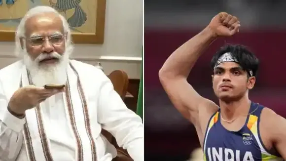ഇന്ത്യയുടെ വര്‍ഷങ്ങളുടെ കാത്തിരിപ്പിനെ പൊന്നണിയിച്ച നീരജ് ചോപ്രയ്ക്ക് അഭിനന്ദനപ്രവാഹം; ഫോണില്‍ വിളിച്ച് അഭിനന്ദിച്ച് പ്രധാനമന്ത്രി നരേന്ദ്ര മോദി-വീഡിയോ വൈറല്‍