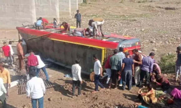 മധ്യപ്രദേശില്‍ പാലത്തിൽ നിന്ന് ബസ് താഴേക്ക് മറിഞ്ഞു; 22 പേര്‍ മരിച്ചു, നിരവധി പേര്‍ക്ക് പരുക്ക്