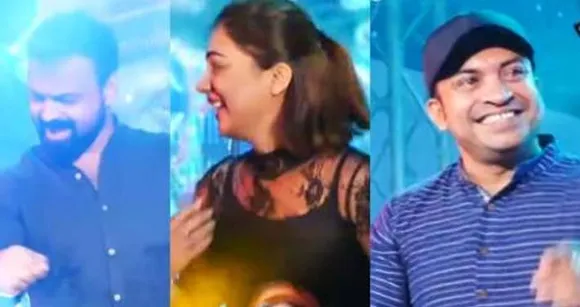 അമ്പിളിയിലെ ഞാൻ ജാക്‌സനല്ലടാ... ഗാനത്തിന് ചുവടു വച്ച് കുഞ്ചാക്കോ ബോബനും സൗബിനും, നസ്രിയയും
