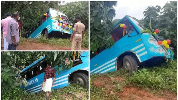 കണ്ണൂർ ഇരിട്ടിയിൽ മത്സര ഓട്ടത്തിനിടെ ബസ് അപകടത്തിൽപെട്ട് നിരവധി പേർക്ക് പരിക്ക്