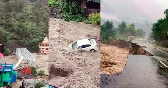 ഹിമാചലിൽ കനത്ത മഴയും മിന്നൽപ്രളയവും തുടരുന്നു: കാറുകളും വീടുകളും കൂട്ടത്തോടെ ഒലിച്ചുപോയി, 5 മരണം