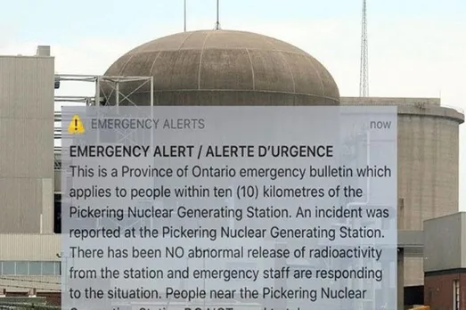 ആണവ കേന്ദ്രത്തില്‍ നിന്ന് വ്യാജ സന്ദേശം: കാനഡയില്‍ ജനങ്ങള്‍ പരിഭ്രാന്തരായി