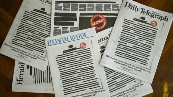 ഇന്നത്തെ ആസ്‌ത്രേലിയൻ പത്രങ്ങളുടെ മുൻപിലെ പേജ് മുഴുവൻ കറുപ്പ് പൂശിയിരിക്കുന്നു...!