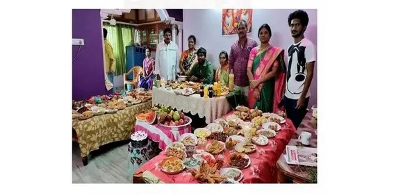 ഒരു വര്‍ഷത്തെ മുഴുവന്‍ ദിവസത്തെയും പ്രതിനിധീകരിച്ച് 365 വിഭവങ്ങള്‍! ഭാവി മരുമകന് ഭക്ഷണത്തിന്റെ സമ്പൂര്‍ണ്ണ കലവറ ഒരുക്കി സ്വര്‍ണ്ണ വ്യാപാരിയും കുടുംബവും; ആന്ധ്രയിലെ ഈ രാജകീയ വിരുന്ന്‌ സോഷ്യല്‍ മീഡിയയില്‍ വൈറല്‍