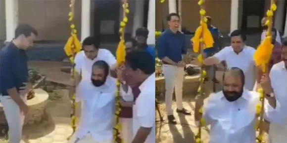 വി. ശിവന്‍കുട്ടിയെ മുഹമ്മദ് റിയാസ്  ഊഞ്ഞാലാട്ടുന്ന വീഡിയോ വൈറലാകുന്നു,