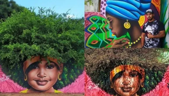 സ്ത്രീകളുടെ മുടിയിഴകളിൽ വളർന്നുവരുന്ന മരച്ചില്ലകളും കൊമ്പുകളും, ചിത്രങ്ങളുടെ ഒരു ഭാഗം ചിത്രകാരൻ ഒരുക്കുമ്പോൾ മറുഭാഗം പൂർത്തിയാക്കുന്നത് പ്രകൃതി തന്നെ; വൈറൽ ചിത്രകാരൻ പറയുന്നു