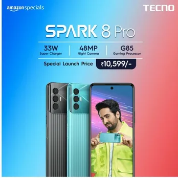 33 വാട്ട് ചാർജറും 48 എം.പി ട്രിപ്പിൾ ക്യാമറയും ഉള്ള പുതിയ സ്പാർക്ക് 8 പ്രൊ അവതരിപ്പിച്ച് ടെക്‌നോ