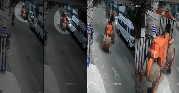 നിയന്ത്രണം വിട്ട് അമിത വേഗത്തിൽ വരുന്ന റോഡ് റോളർ;  എതിരെ കാൽനടയാത്രക്കാരോ മറ്റു വാഹനങ്ങളോ ഉണ്ടായിരുന്നെങ്കിൽ സംഭവിച്ചേക്കാമായിരുന്നത് വൻ ദുരന്തം! തിരുവനന്തപുരത്ത് നടന്നത്...