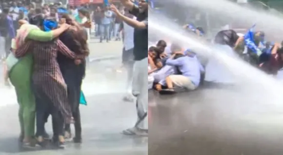 എൻസിആർടി പാഠപുസ്തക പരിഷ്ക്കരണം; കെഎസ് യു മാർച്ചിൽ സംഘർഷം, പൊലീസിന് നേരെ കല്ലേറ്