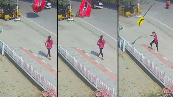 മേല്‍പ്പാലത്തില്‍ നിന്നും കാര്‍ പതിച്ചത് യുവതിയുടെ ദേഹത്ത്... ഞെട്ടിക്കും വീഡിയോ സോഷ്യല്‍ മീഡിയയില്‍ വൈറലാകുന്നു