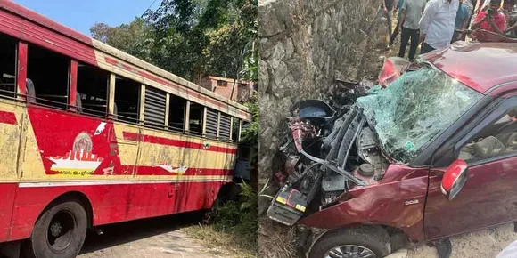 കുറവിലങ്ങാട് ബസും കാറും കൂട്ടിയിടിച്ചുണ്ടായ അപകടത്തില്‍ പരിക്കേറ്റവരില്‍ ഒരാള്‍ മരിച്ചു