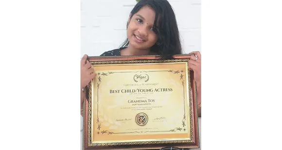 ലാസ് വേഗാസ് ഹ്രസ്വ ചലിച്ചിത്ര മേളയിൽ മലയാളി ബാലിക മികച്ച ബാലതാരമായി