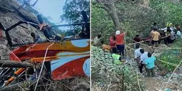 മഹാരാഷ്ട്രയിൽ ബസ് കൊക്കയിലേക്ക് മറിഞ്ഞ് അപകടം; 7 മരണം; 25 ലധികം പേർക്ക് പരിക്ക്