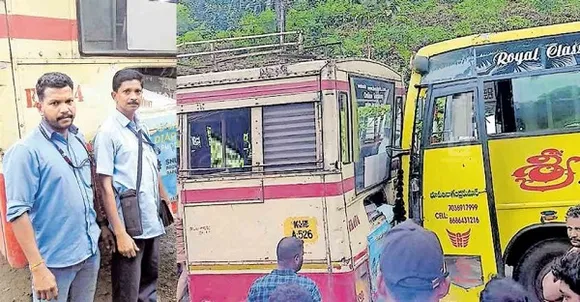 ഞാനോടിച്ച കെഎസ്ആർടിസി ബസ് ആന്ധ്ര ബസിനെ മറികടന്നു പോകുമ്പോൾ ക്ലച്ച് കരിഞ്ഞ മണം വരുന്നുണ്ടായിരുന്നു. അട്ടിവളവ് തിരിഞ്ഞ് അടുത്ത ഹംപിൽ കയറിയപ്പോ‍ൾ പിന്നാലെ വന്ന ബസിൽ നിന്ന് വലിയ അലർച്ചയും ബഹളവും കേട്ടു. ആ ബസിന്റെ ബ്രേക്ക് നഷ്ടപ്പെട്ടതായി സംശയം തോന്നി; കെഎസ്ആർടിസിയുടെ വേഗം കുറച്ച് പിന്നാലെ ഹംപ് കയറി വന്ന ആന്ധ്ര ബസ് ഇടിപ്പിച്ചു നിർത്താൻ അവസരം നൽകി ഡ്രൈവര്‍, ഒഴിവായത് വലിയ അപകടം; അയ്യപ്പനെ നേരിൽ കണ്ടെന്നു കണ്ണീരോടെ പറഞ്ഞ് തീർഥാടകർ; ജീവൻ രക്ഷിച്ച കെഎസ്ആർടിസി ഡ്രൈവറുടെ കാല്‍ തൊട്ട് വന്ദിച്ചു !