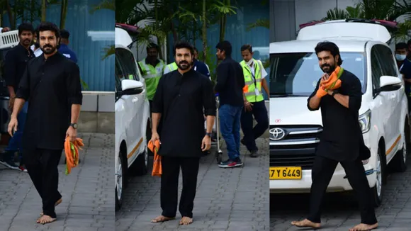 ആർആർആർ വിജയത്തിന് പിന്നാലെ ശബരിമലയിലേക്ക്: നഗ്നപാദനായി കറുത്ത വസ്ത്രം അണിഞ്ഞ് വ്രതംനോറ്റ് രാം ചരൺ