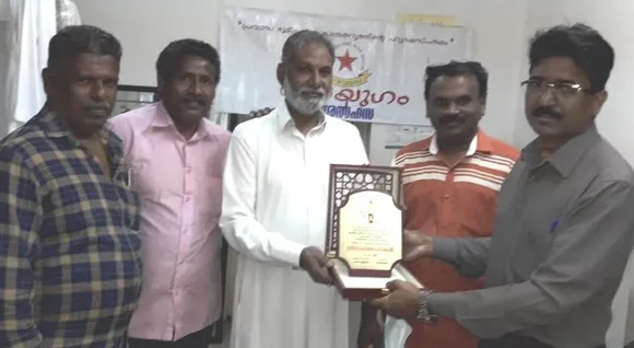 നാല് പതിറ്റാണ്ടുകൾ നീണ്ട പ്രവാസം അവസാനിപ്പിച്ച് മടങ്ങുന്ന അമറുദ്ദീന് നവയുഗം യാത്രയയപ്പ് നൽകി.