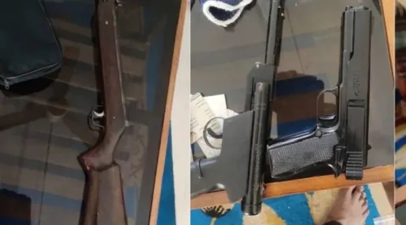 വർക്കലയിൽ വീട്ടിൽ നിന്ന് തോക്കുകൾ പിടികൂടി 