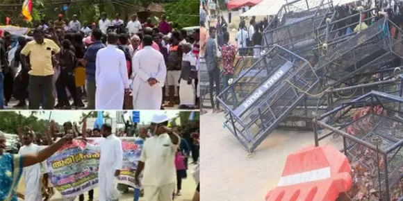 വിഴിഞ്ഞത്ത് ഇന്നും പ്രതിഷേധം; ബാരിക്കേഡ് മറികടന്ന് സമരക്കാര്‍ , സംഘര്‍ഷം