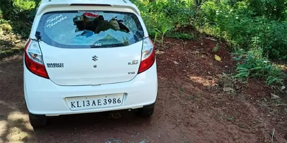 കണ്ണൂരിൽ പൊലീസ് ഉദ്യോഗസ്ഥന്റെ വാഹനത്തിന് നേരെ ആക്രമണം