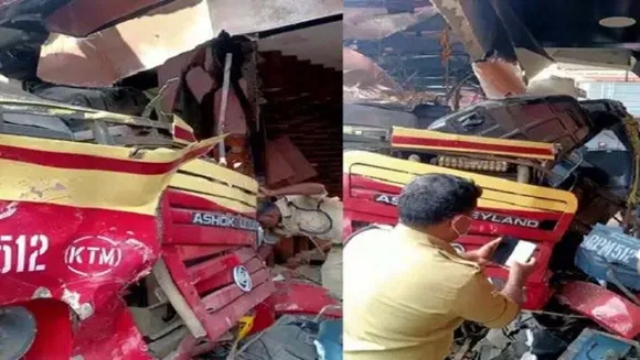 തിരുവല്ല പെരുന്തുരുത്തിയില്‍ കെ.എസ്.ആര്‍.ടി.സി ബസ് കടയിലേക്ക് ഇടിച്ചുകയറി രണ്ട് പേര്‍ മരിച്ചു