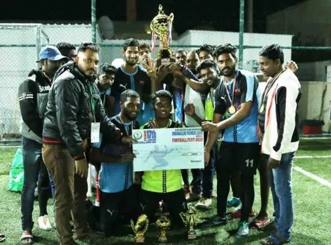 ഷാർജ കെ എം സി സി കൊടുങ്ങല്ലൂർ മണ്ഡലം ഫുട്ബോൾ സ്മൂത്ത് ഇന്റർനാഷണൽ തിരുവനന്തപുരം ജേതാക്കൾ