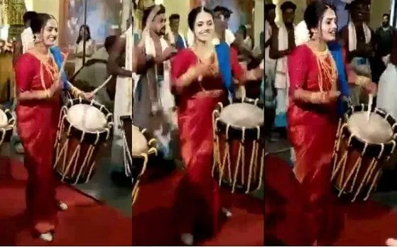 ഗുരുവായൂർ ക്ഷേത്രത്തിൽ നടന്ന ഒരു വിവാഹ ചടങ്ങ്. ഇതുപോലെ വധു മണ്ഡപത്തിൽ കയറുന്നത് ആദ്യം. ഇഷ്ടകലയുമായി വധൂവരന്മാർ എത്തിയപ്പോൾ അരങ്ങിൽ അച്ഛനും മകളും