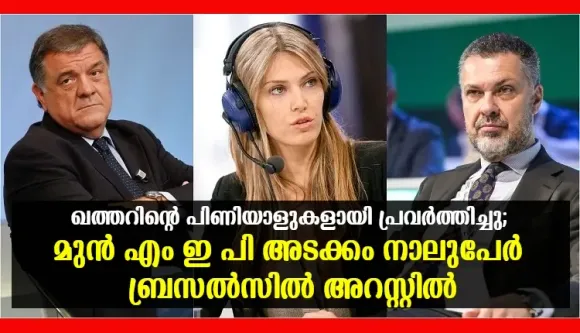 ഖത്തറിന്റെ പിണിയാളുകളായി പ്രവര്‍ത്തിച്ചു; മുന്‍ എം ഇ പി അടക്കം നാലുപേര്‍ ബ്രസല്‍സില്‍ അറസ്റ്റില്‍
