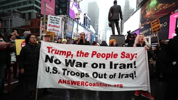 ട്രംപിന്‍റെ പശ്ചിമേഷ്യന്‍ നയത്തിനെതിരെ ന്യൂയോര്‍ക്ക് നഗരത്തില്‍ പ്രതിഷേധം