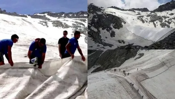 മഞ്ഞുരുകൽ ഭീഷണിയിൽ അന്റാർട്ടിക്ക; ഭൂമിയെ സംരക്ഷിക്കാൻ മഞ്ഞ് പാളിയെ പുതപ്പിച്ച് വിദഗ്ധർ