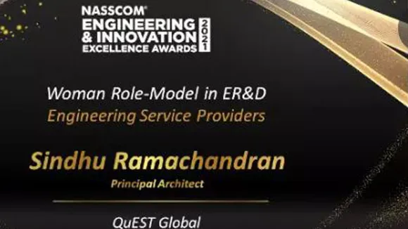 ക്വസ്റ്റ് ഗ്ലോബലിലെ സിന്ധു രാമചന്ദ്രന് ഇആ൪&ഡി വിഭാഗത്തിലെ വുമൺ റോൾ മോഡലായി നാസ്കോം അംഗീകാരം