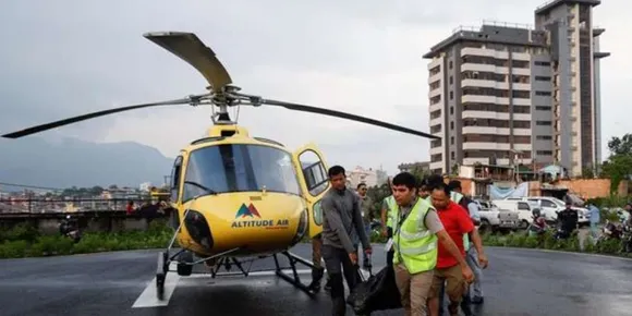 നേ​പ്പാ​ളി​ൽ വി​നോ​ദ​സ​ഞ്ചാ​ര ഹെ​ലി​കോ​പ്റ്റ​ർ ത​ക​ർ​ന്നു വീ​ണു; ആ​റ് മരണം