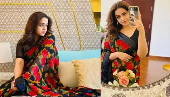 ഫ്ലോറൽ സാരിയിൽ തിളങ്ങി അതിമനോഹരിയായി ഭാവന