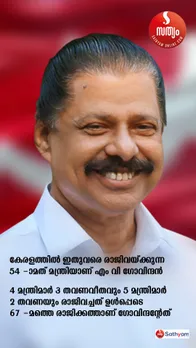 കേരളത്തിലെ സ്പീക്കര്‍ - മന്ത്രി ചരിത്രം ഇങ്ങനെ: മന്ത്രിയും സ്പീക്കറുമായവര്‍ 11, രാജിവച്ച മന്ത്രിമാര്‍ 54...