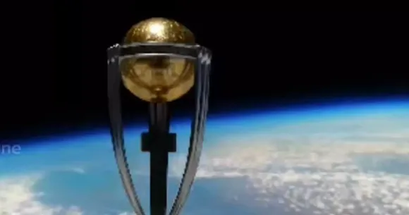 ക്രിക്കറ്റ് ലോകകപ്പിന് ഇനി നൂറ് ദിനങ്ങൾ; ശൂന്യാകാശത്തേക്കുയർത്തി ലോകകപ്പ് ട്രോഫി