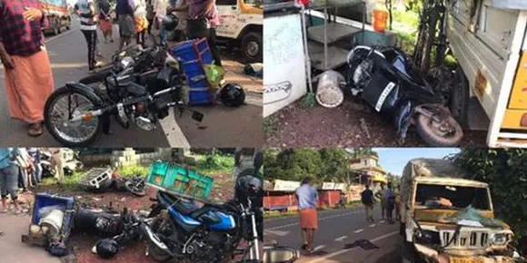 കണ്ണപുരത്ത് പിക്ക് അപ്പ് വാൻ റോഡരികിലേക്ക് പാഞ്ഞുകയറി ; 2 മരണം, 5 പേർക്ക് പരിക്ക്