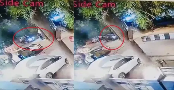 കാറിലിരുന്ന് ഐസ്ക്രീം കഴിക്കുന്നതിനിടെ അടുത്തിരുന്ന നായ ദേഹത്തേയ്ക്ക് ചാടി, അറിയാതെ ആക്സിലറേറ്റർ അമർത്തിപോയെന്ന് യുവതി ; കട തകർത്ത്  കുതിച്ചുപാഞ്ഞ് കാർ !
