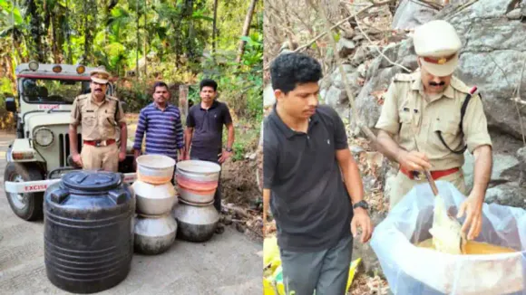 പോലീസിന്റെ കണ്ണുവെട്ടിക്കാൻ മല മുകളിൽ വാറ്റു കേന്ദ്രം; വ്യാജവാറ്റ് വേട്ടയിൽ 500 ലിറ്റർ വാഷും വാറ്റുപകരണങ്ങളും പിടികൂടി