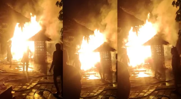 കണ്ണൂർ തളിപ്പറമ്പിൽ ക്ഷേത്രം ശ്രീകോവിൽ കത്തി നശിച്ചു